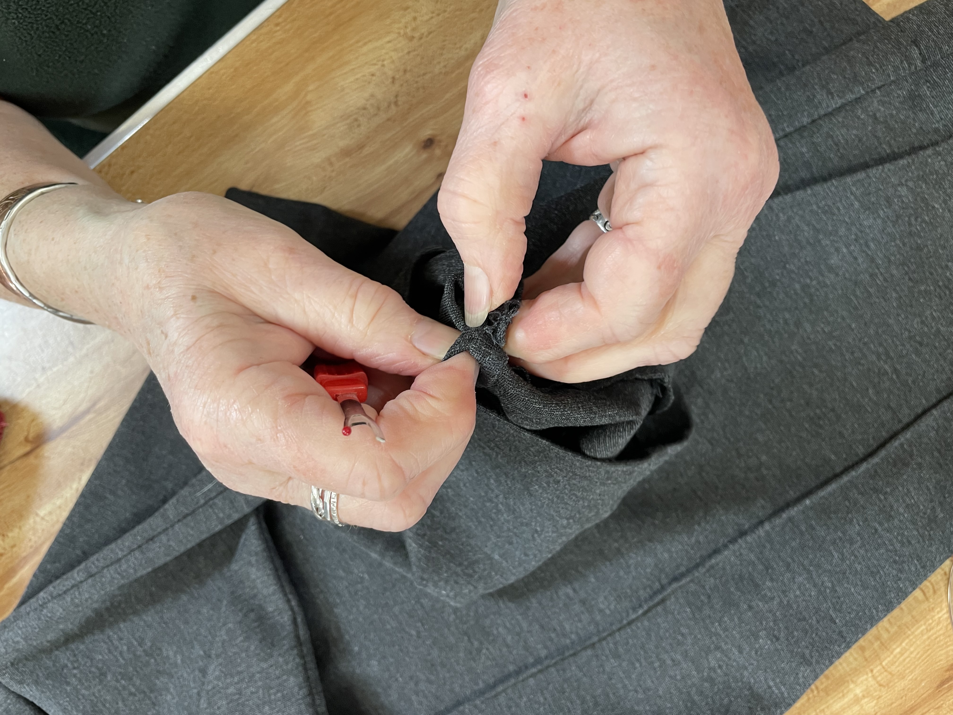 Trousers repaired, ready to wear