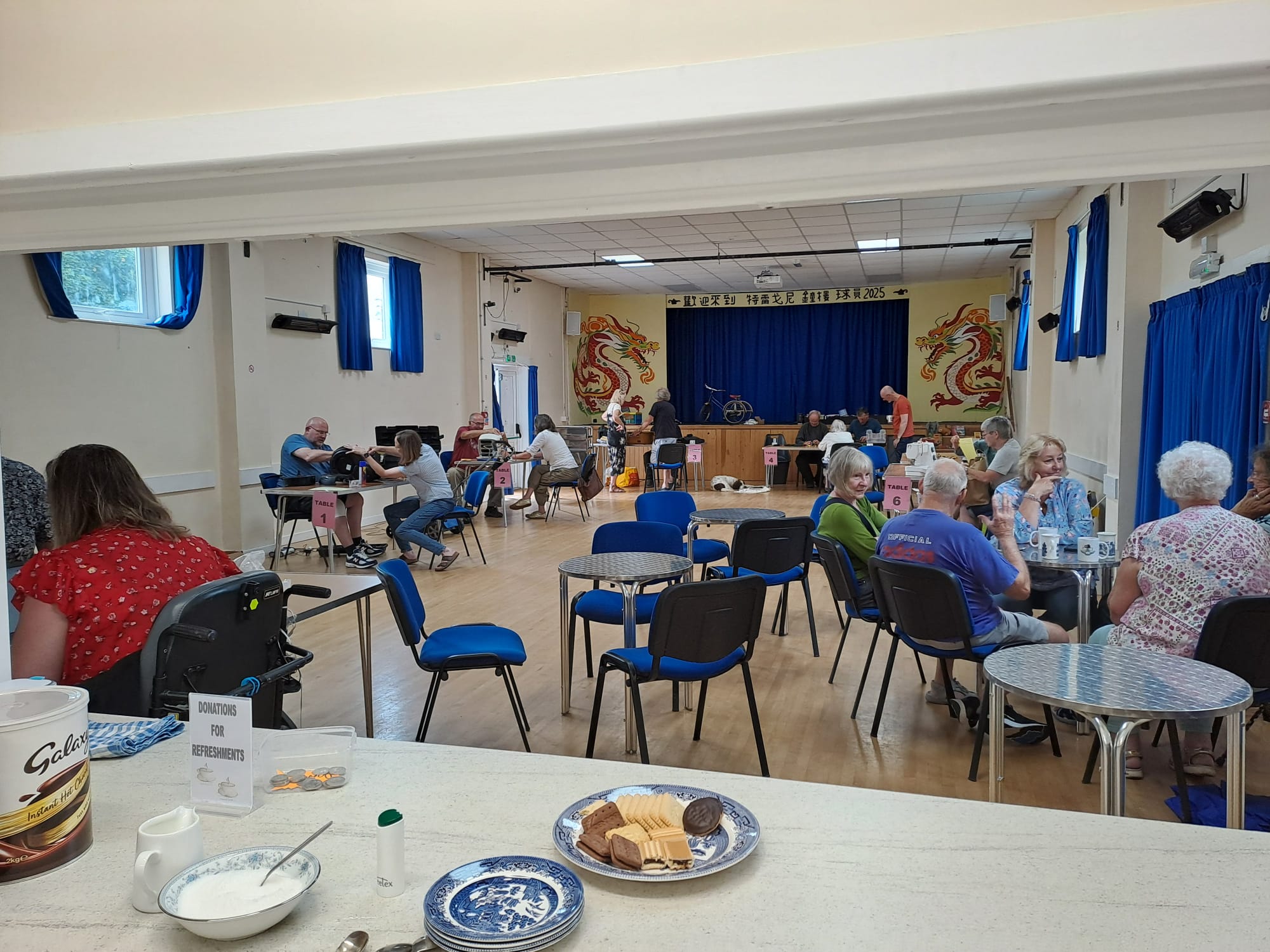 Busy repair café scene