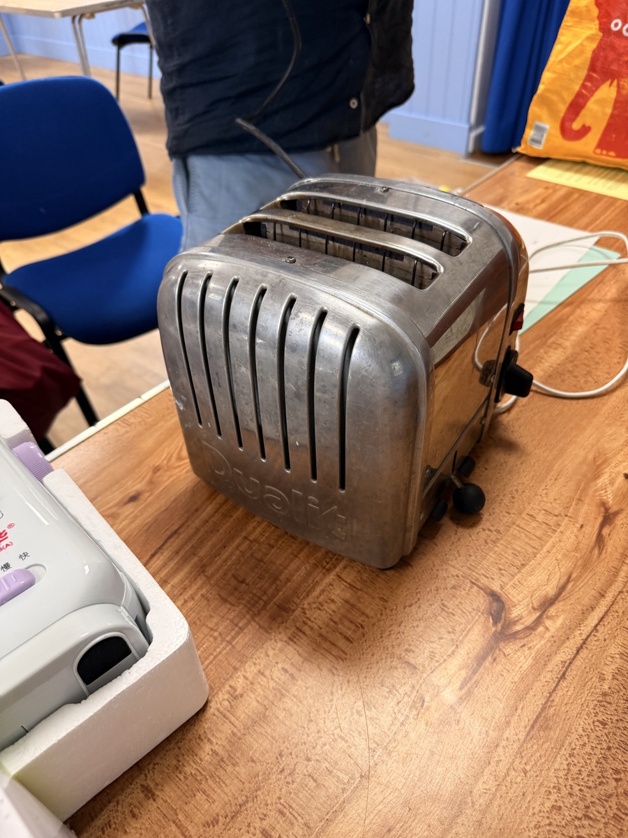 A toaster repaired at Tregony Repair Café
