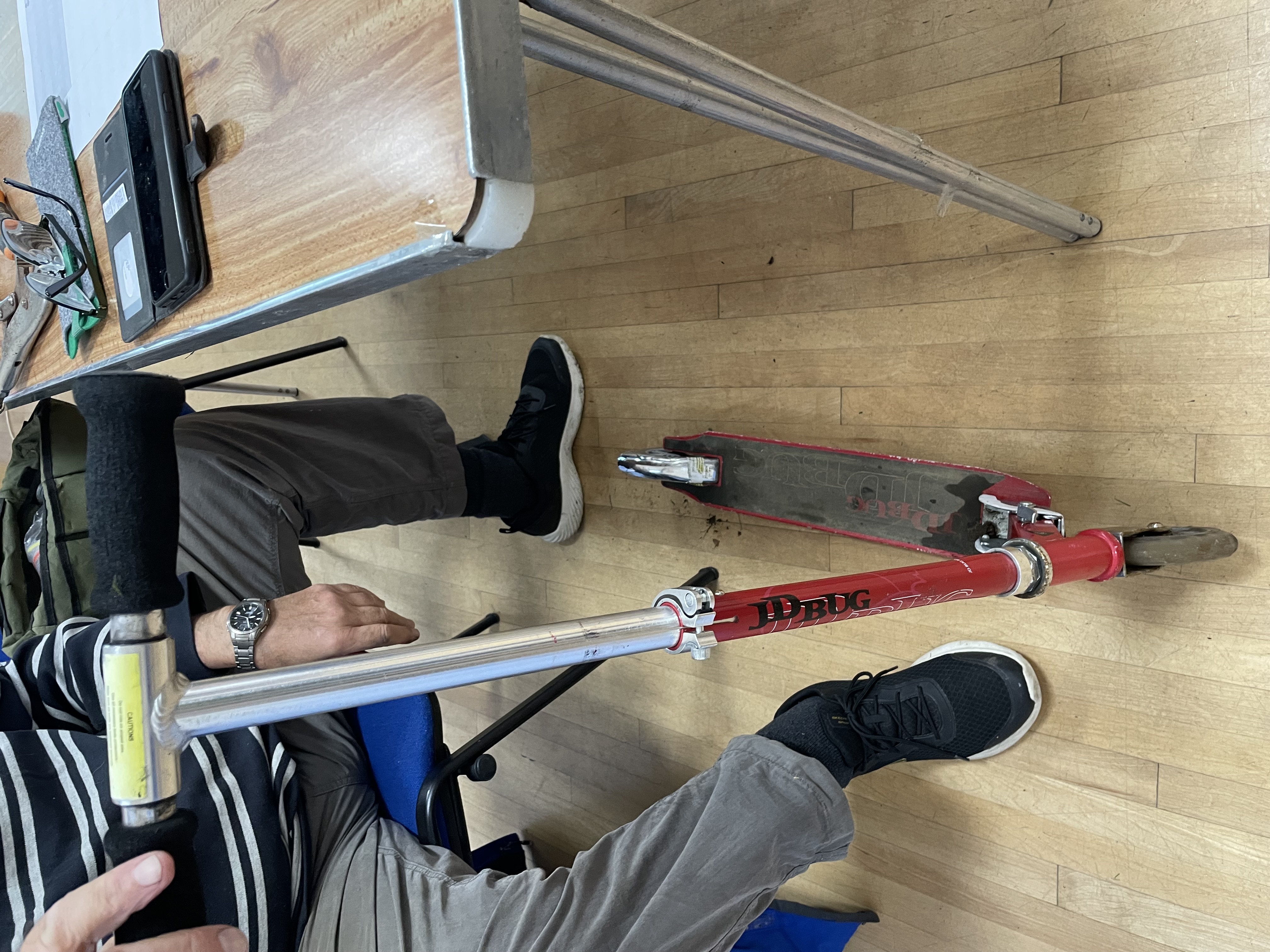 Scooters being repaired