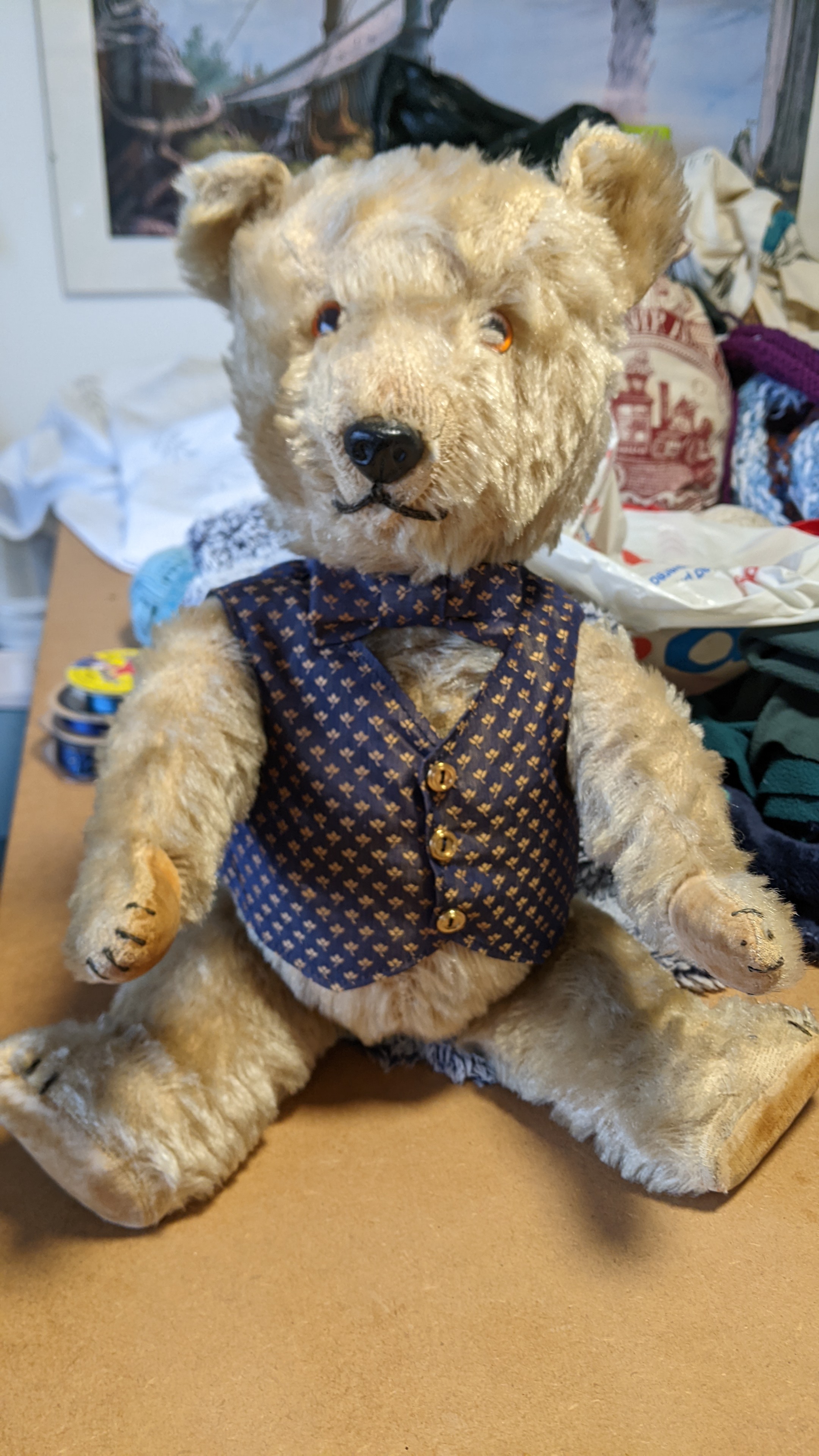 Teddy bear with new waistcoat