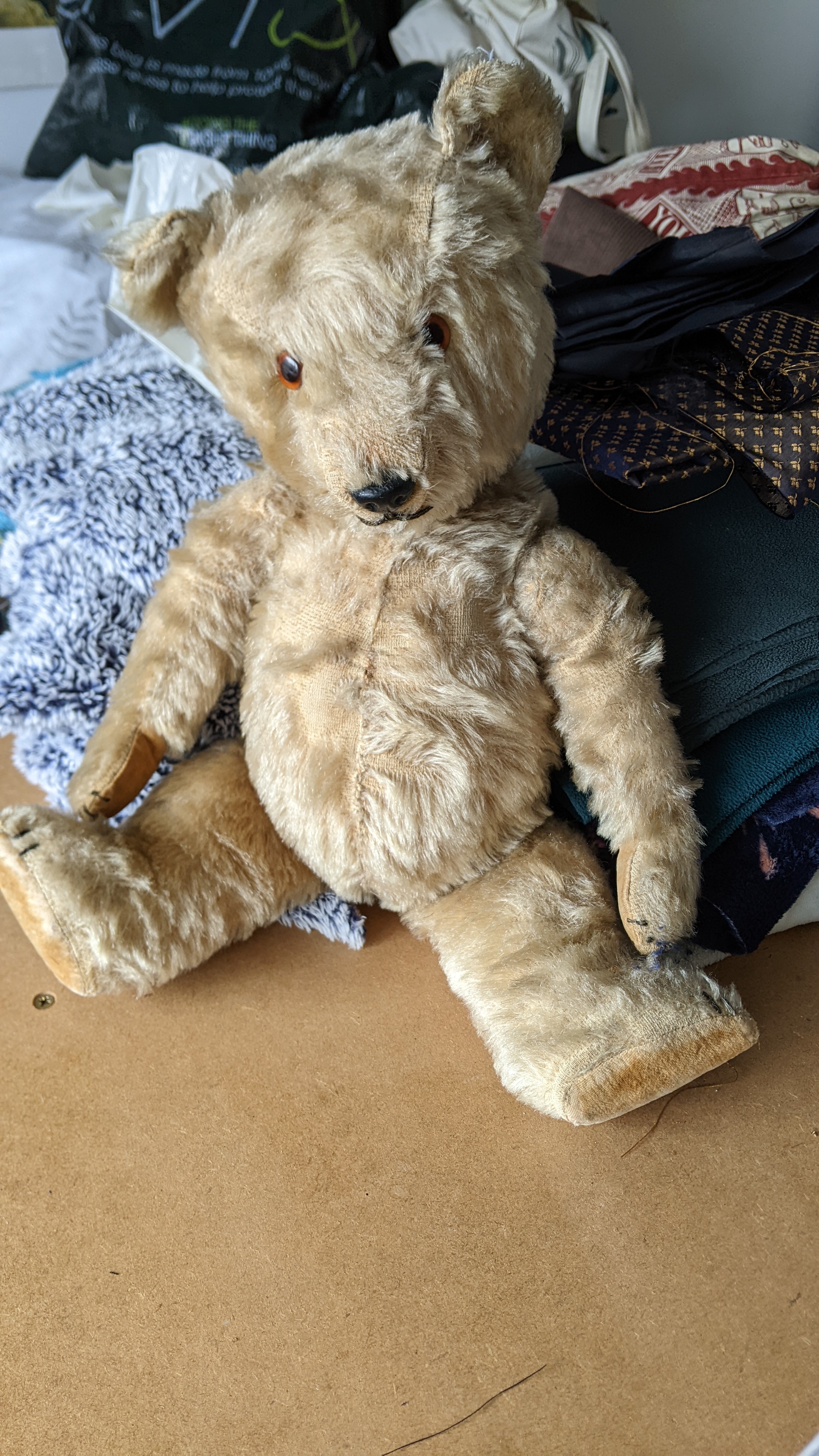 Teddy bear before repairs