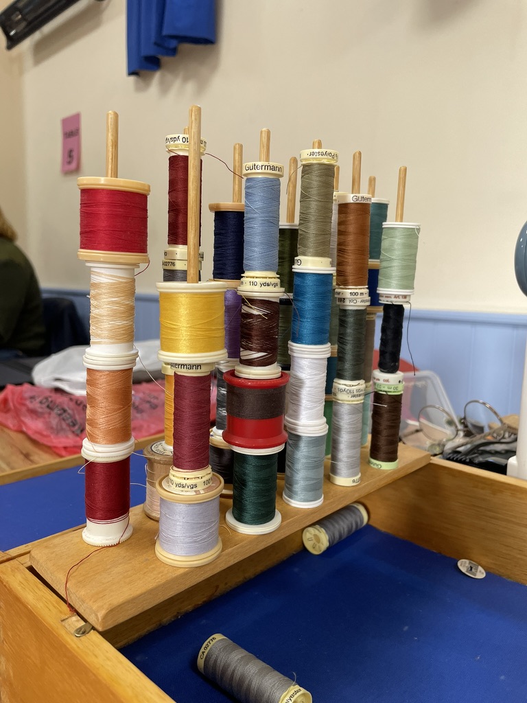 Wooden thread spool holder