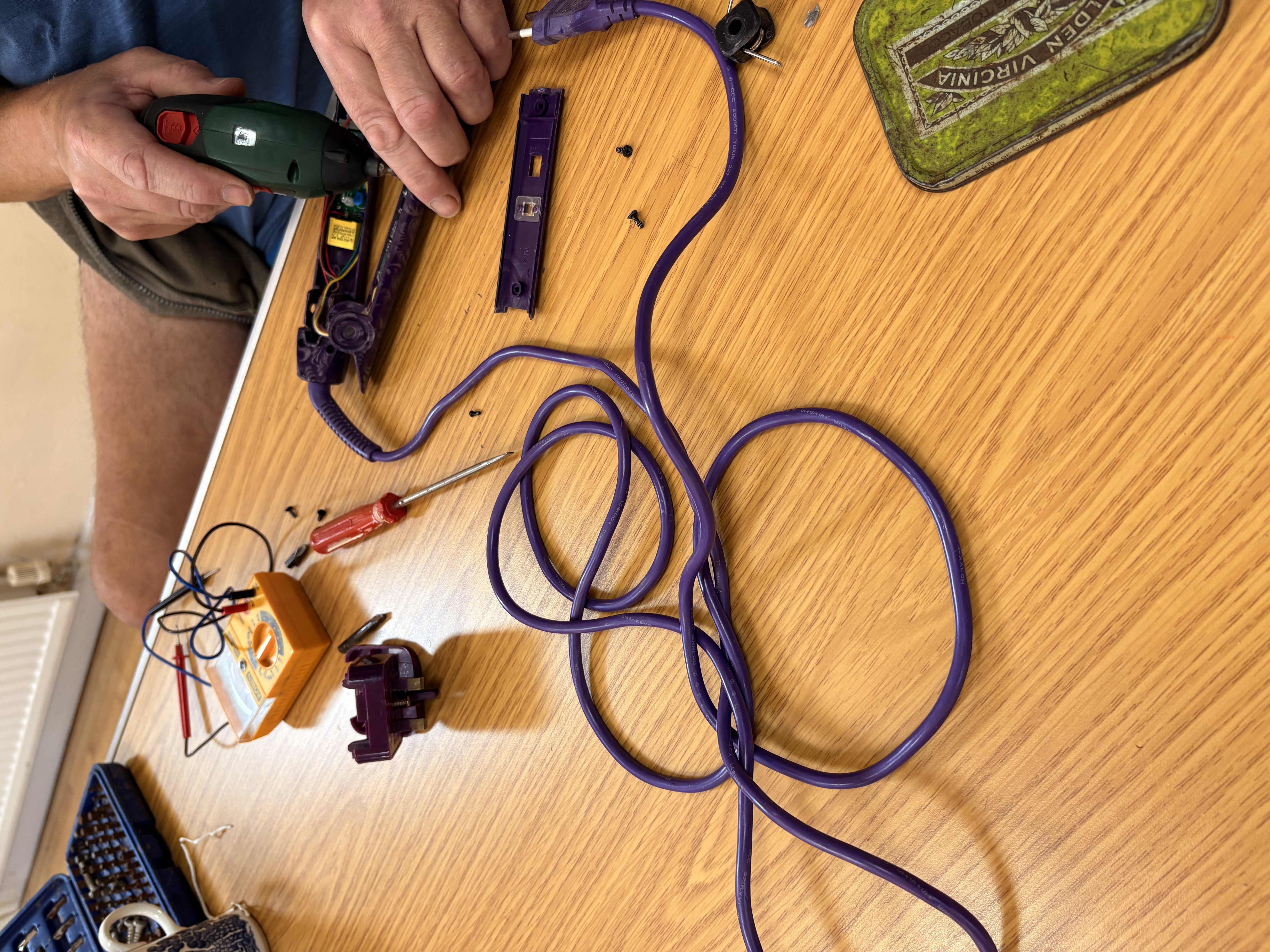 Hair Curlers Being Repaired