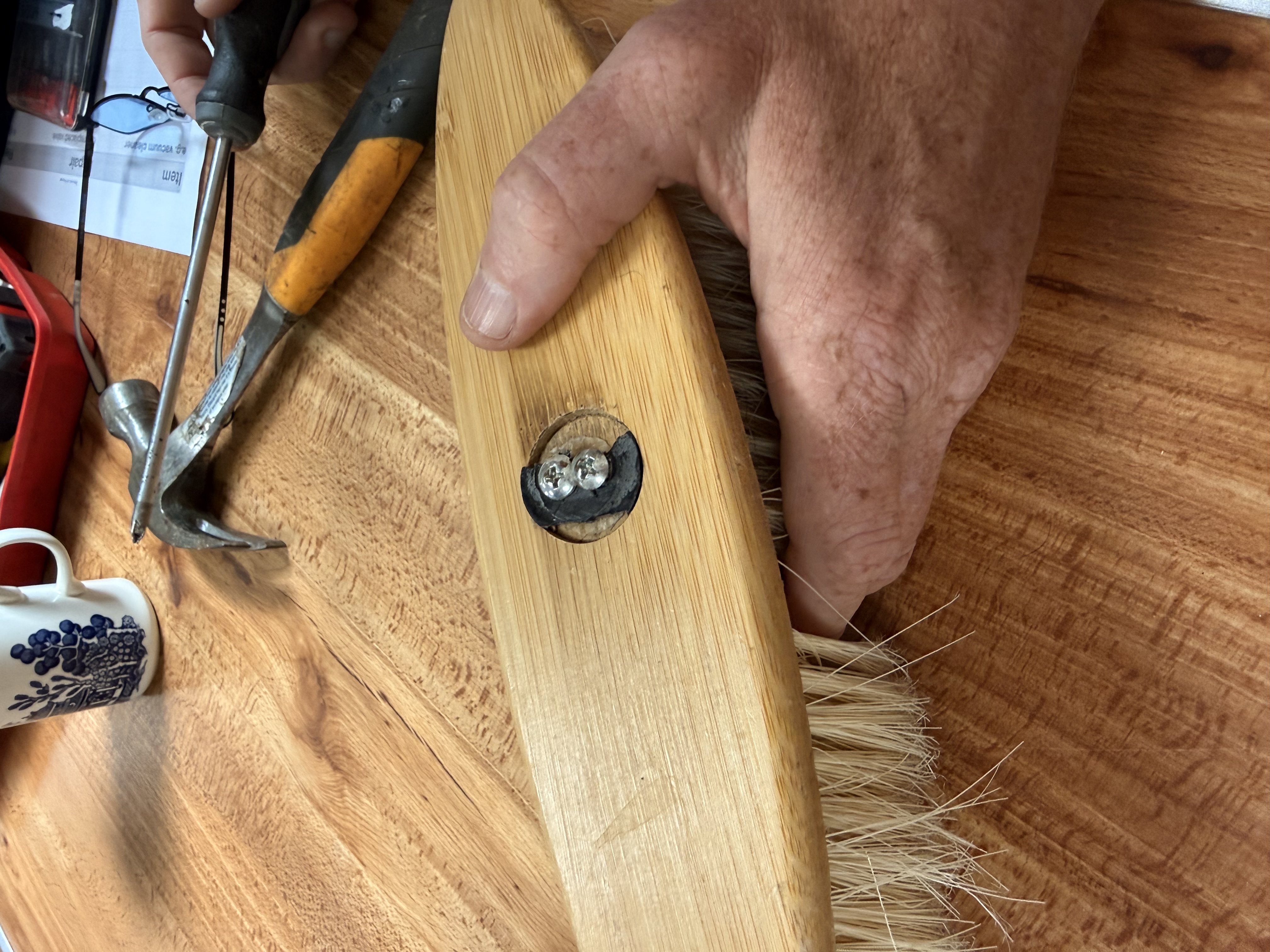 Brush handle beyond repair